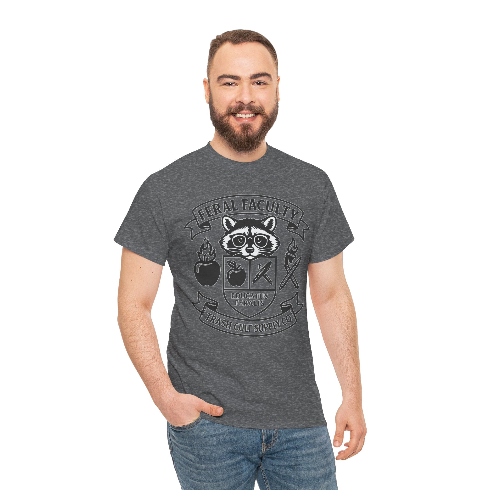 Feral Faculty Tee, Fun Teacher Shirt, Animal Lover Gift, Cool Graphic Tee, Casual Everyday Wear, Unisex Cotton T-Shirt