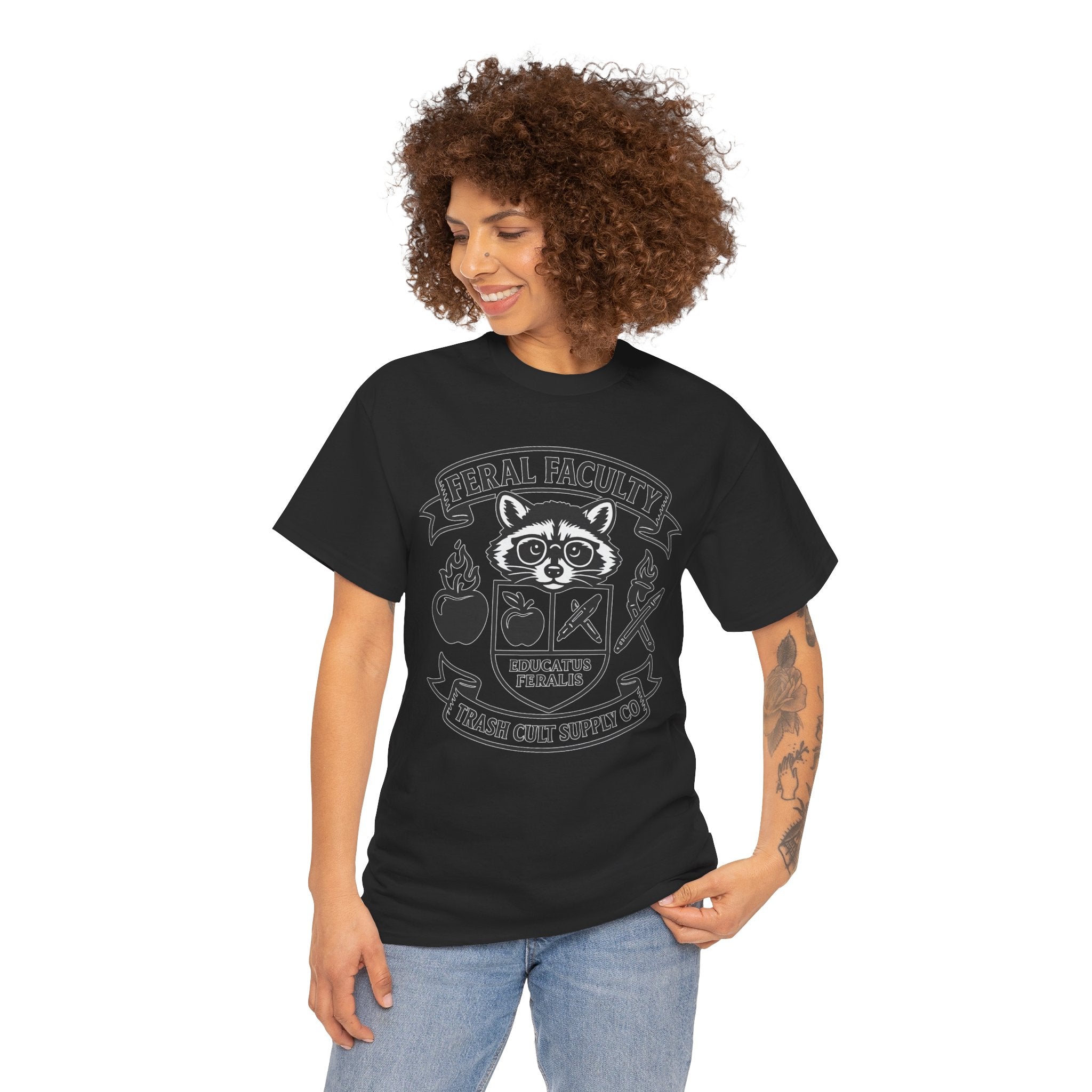 Feral Faculty Tee, Fun Teacher Shirt, Animal Lover Gift, Cool Graphic Tee, Casual Everyday Wear, Unisex Cotton T-Shirt