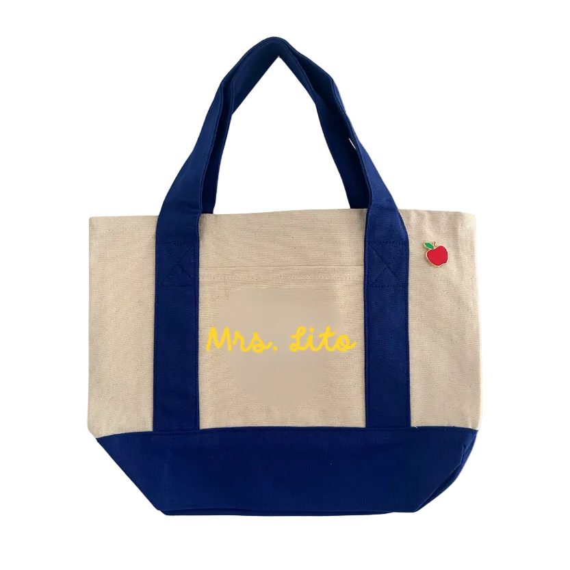 CUSTOM TEACHER MINI TOTE ♡ personalizable mini canvas tote