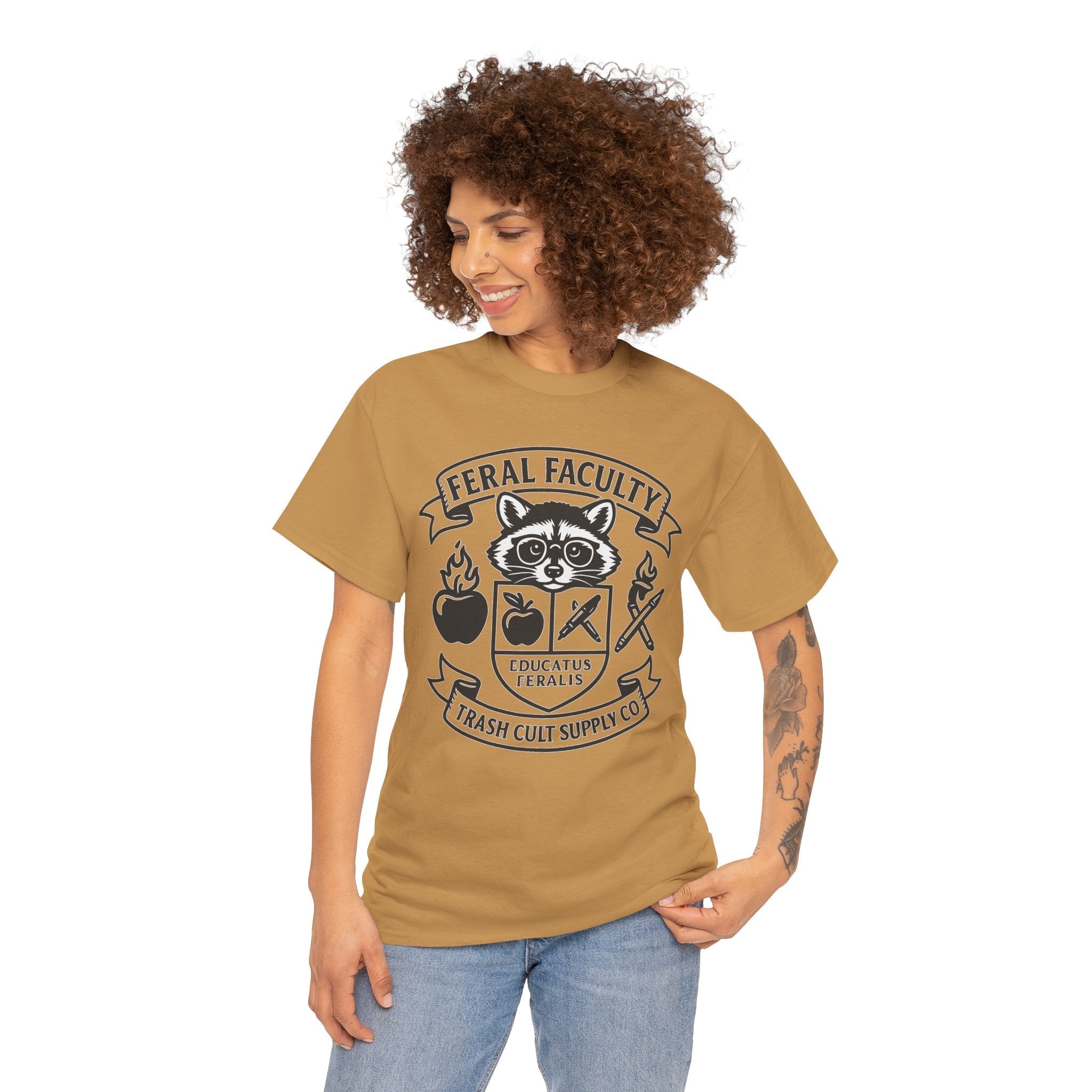 Feral Faculty Tee, Fun Teacher Shirt, Animal Lover Gift, Cool Graphic Tee, Casual Everyday Wear, Unisex Cotton T-Shirt