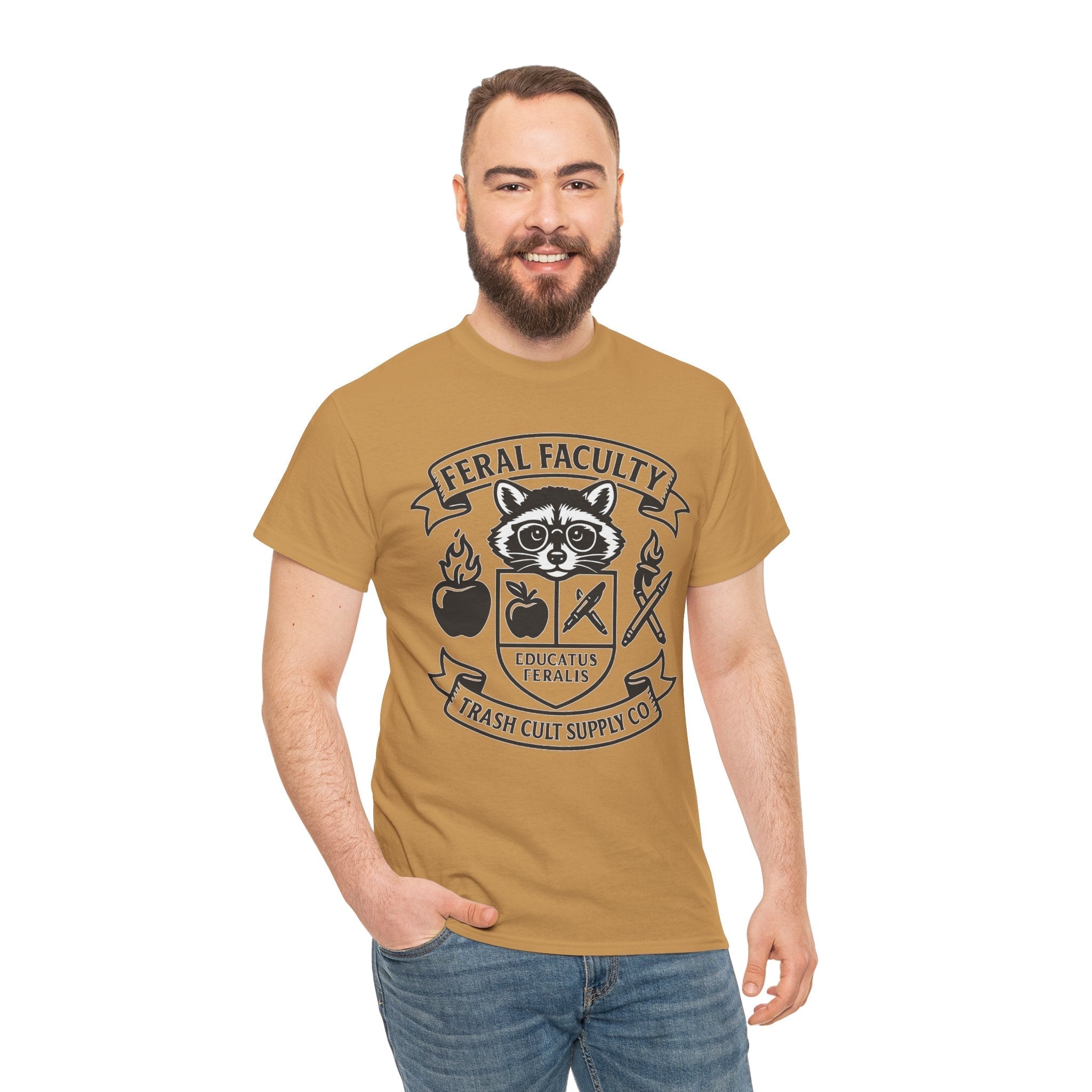 Feral Faculty Tee, Fun Teacher Shirt, Animal Lover Gift, Cool Graphic Tee, Casual Everyday Wear, Unisex Cotton T-Shirt