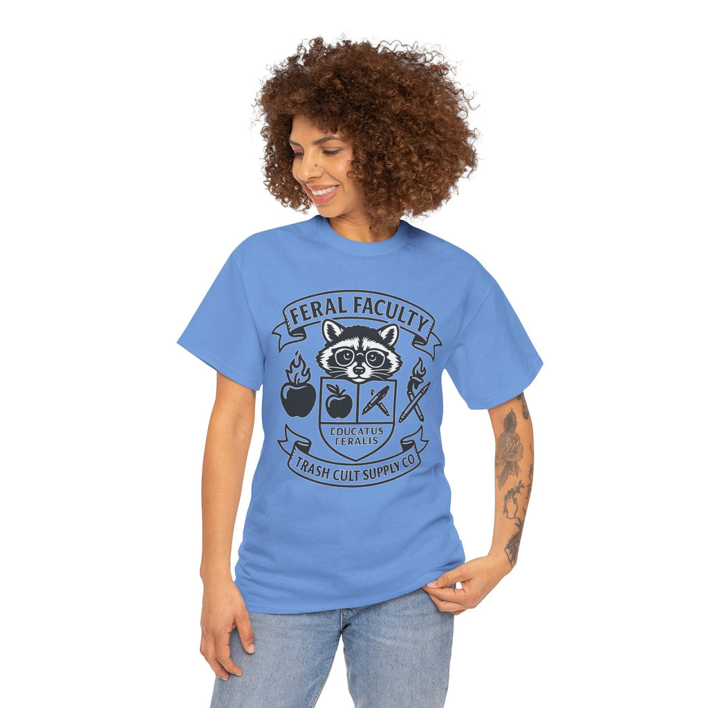 Feral Faculty Tee, Fun Teacher Shirt, Animal Lover Gift, Cool Graphic Tee, Casual Everyday Wear, Unisex Cotton T-Shirt