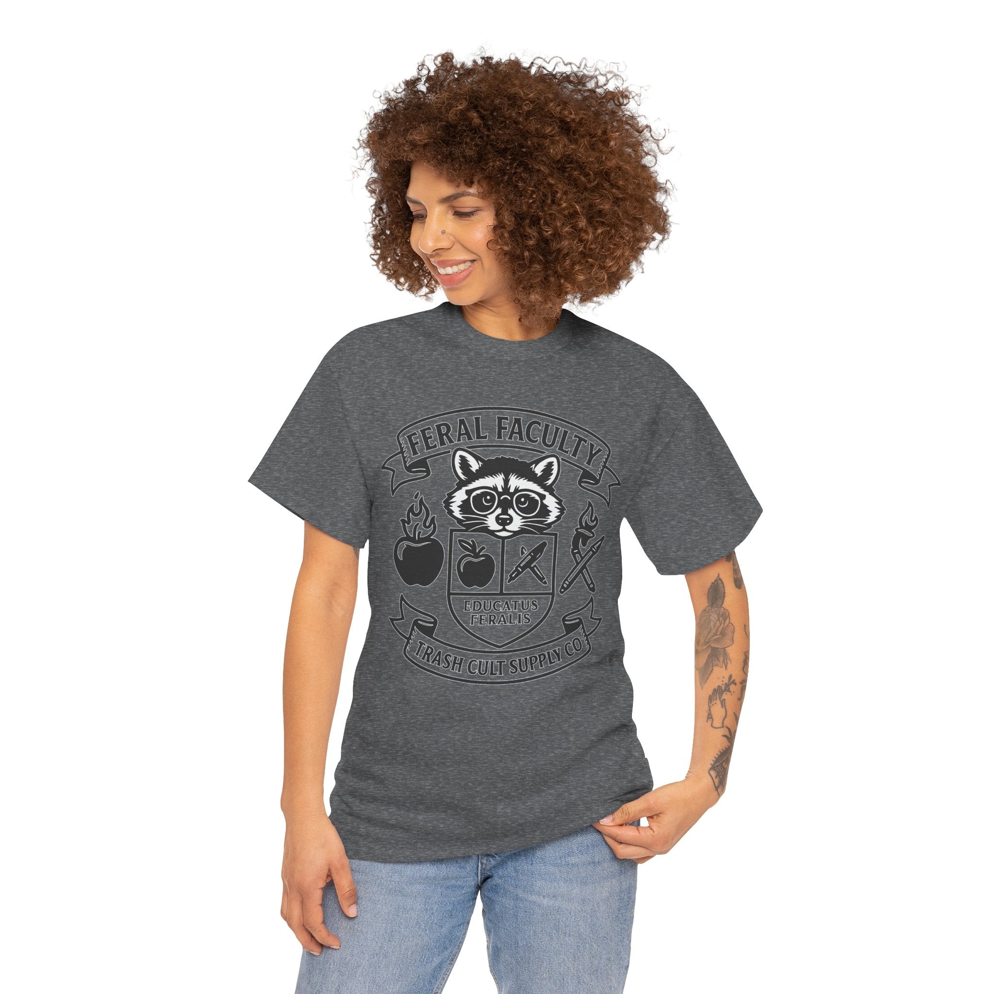 Feral Faculty Tee, Fun Teacher Shirt, Animal Lover Gift, Cool Graphic Tee, Casual Everyday Wear, Unisex Cotton T-Shirt