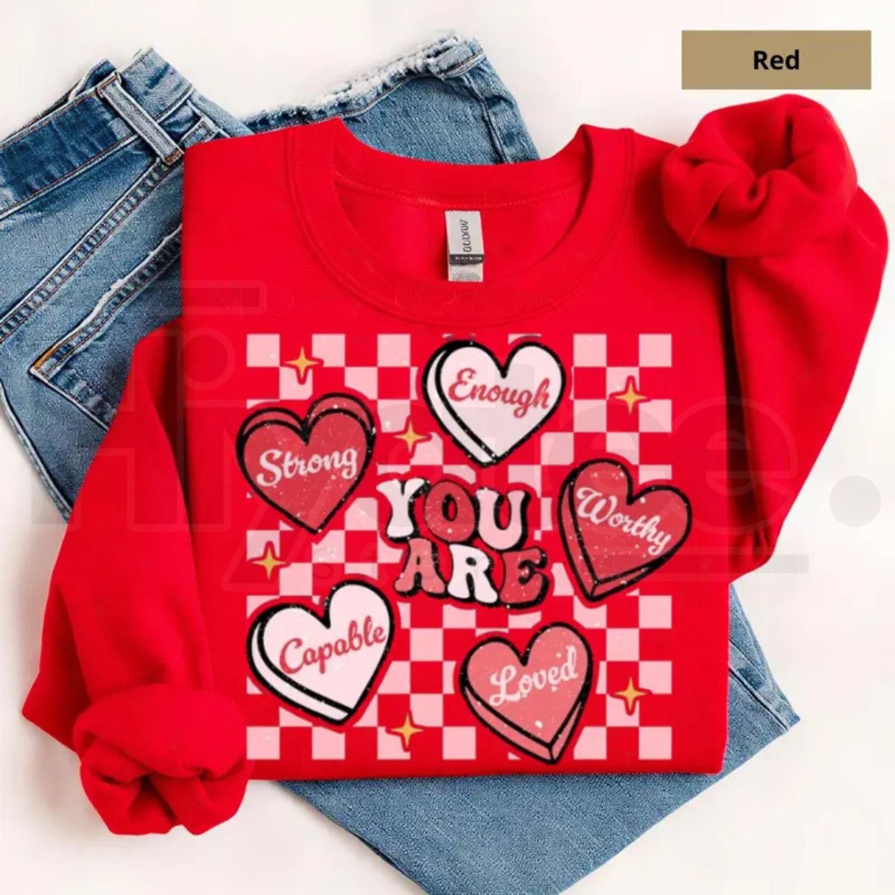 Retro "You Are Loved" Teacher Valentine Sweatshirt: Cute Heart Back to School Sweater