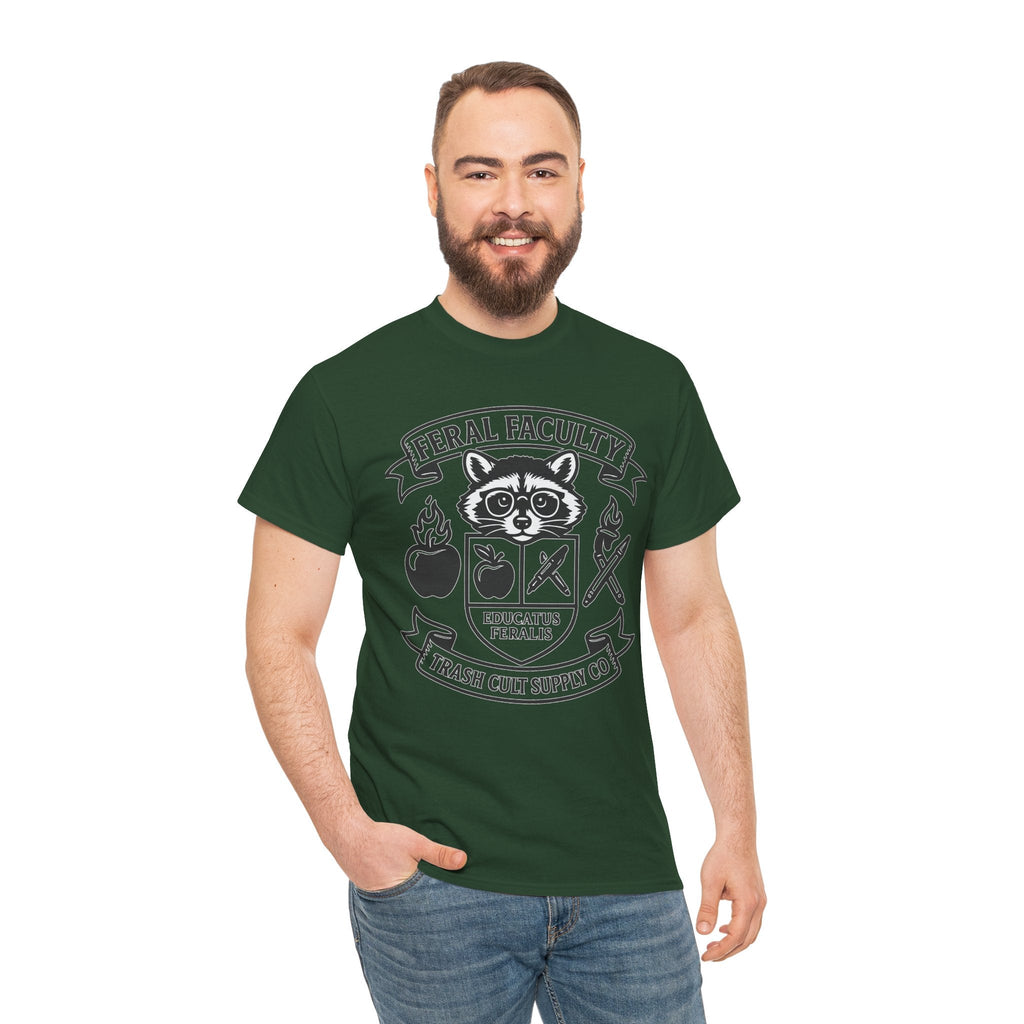 Feral Faculty Tee, Fun Teacher Shirt, Animal Lover Gift, Cool Graphic Tee, Casual Everyday Wear, Unisex Cotton T-Shirt