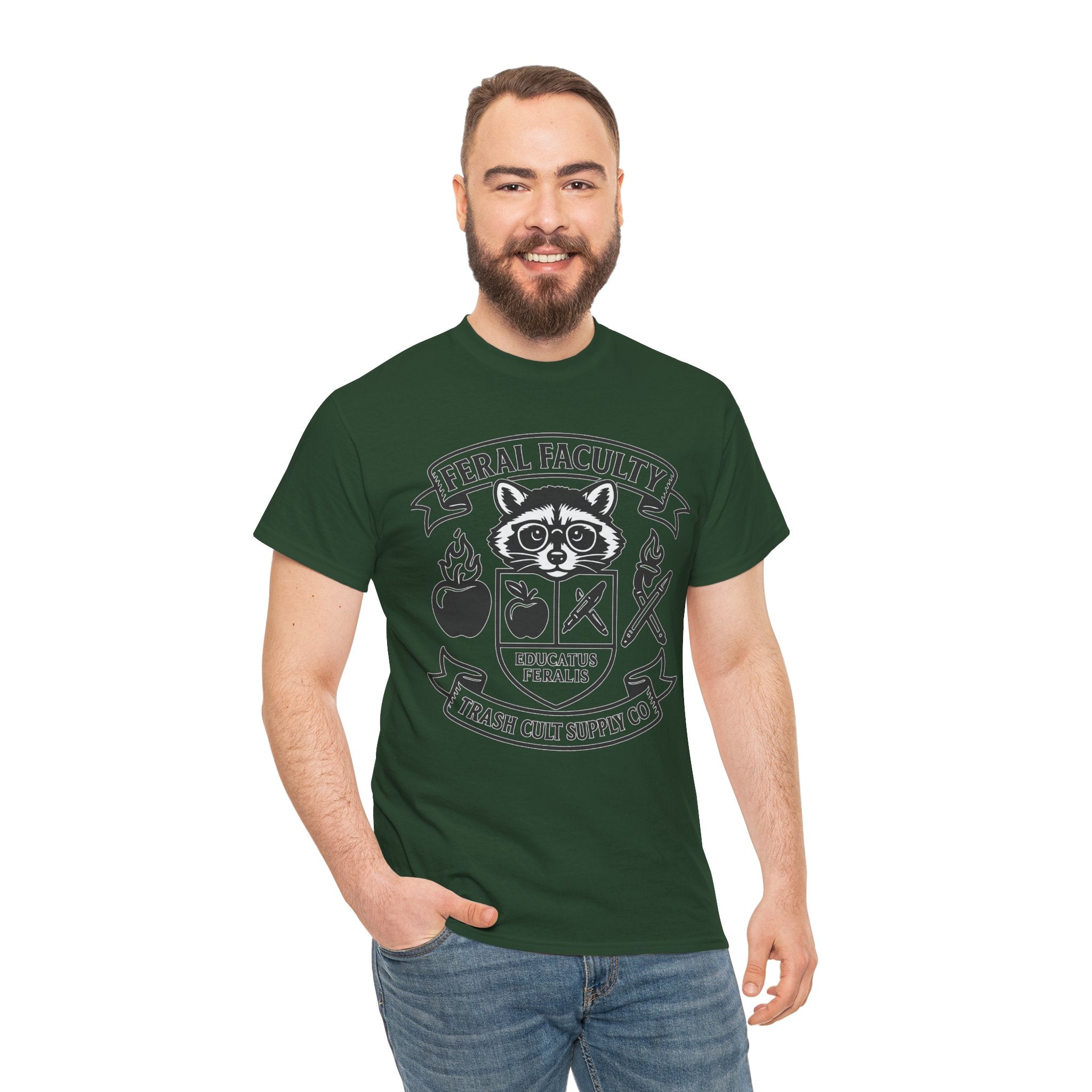 Feral Faculty Tee, Fun Teacher Shirt, Animal Lover Gift, Cool Graphic Tee, Casual Everyday Wear, Unisex Cotton T-Shirt