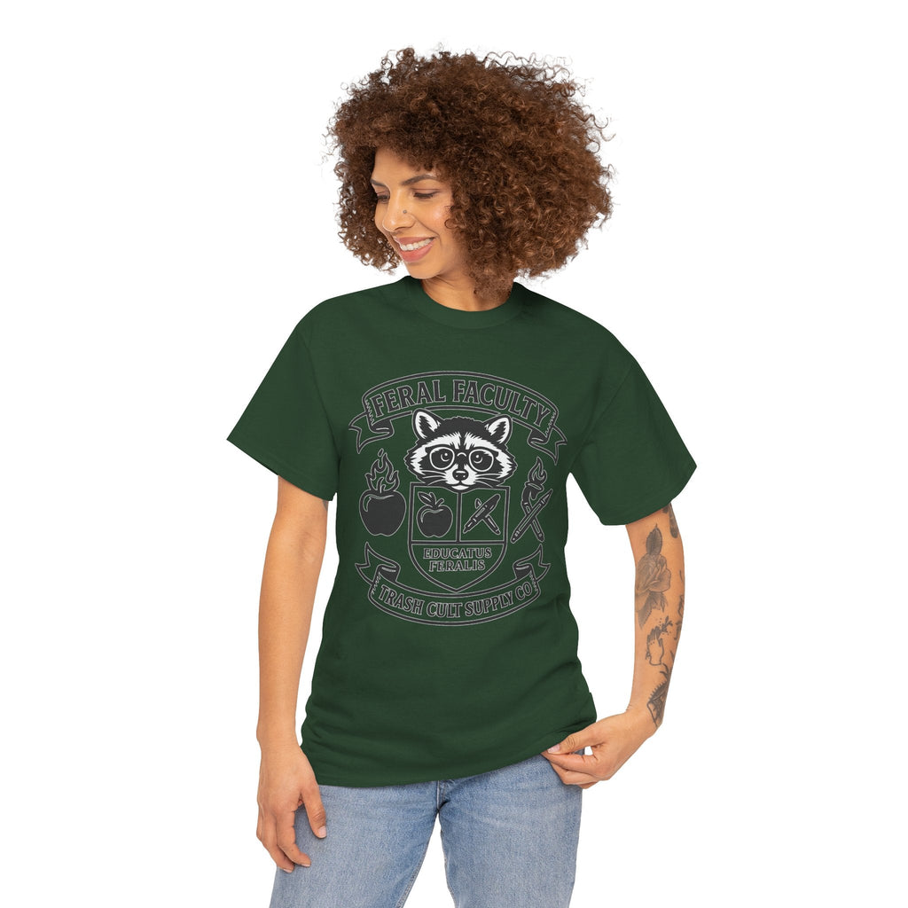 Feral Faculty Tee, Fun Teacher Shirt, Animal Lover Gift, Cool Graphic Tee, Casual Everyday Wear, Unisex Cotton T-Shirt