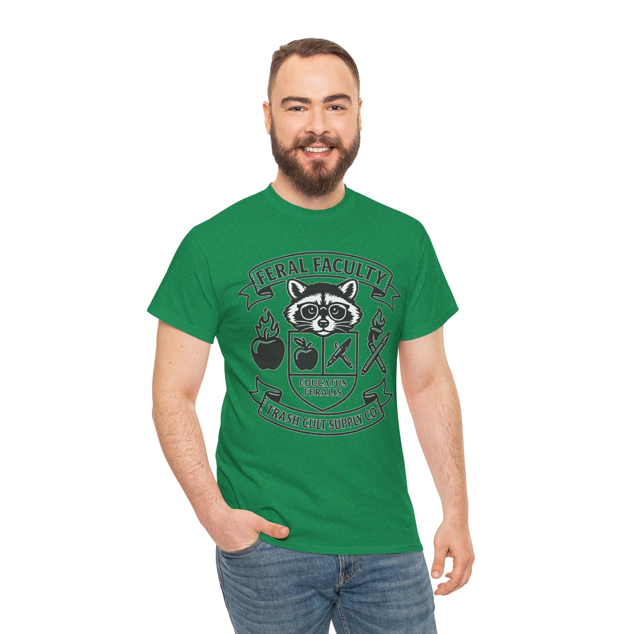 Feral Faculty Tee, Fun Teacher Shirt, Animal Lover Gift, Cool Graphic Tee, Casual Everyday Wear, Unisex Cotton T-Shirt
