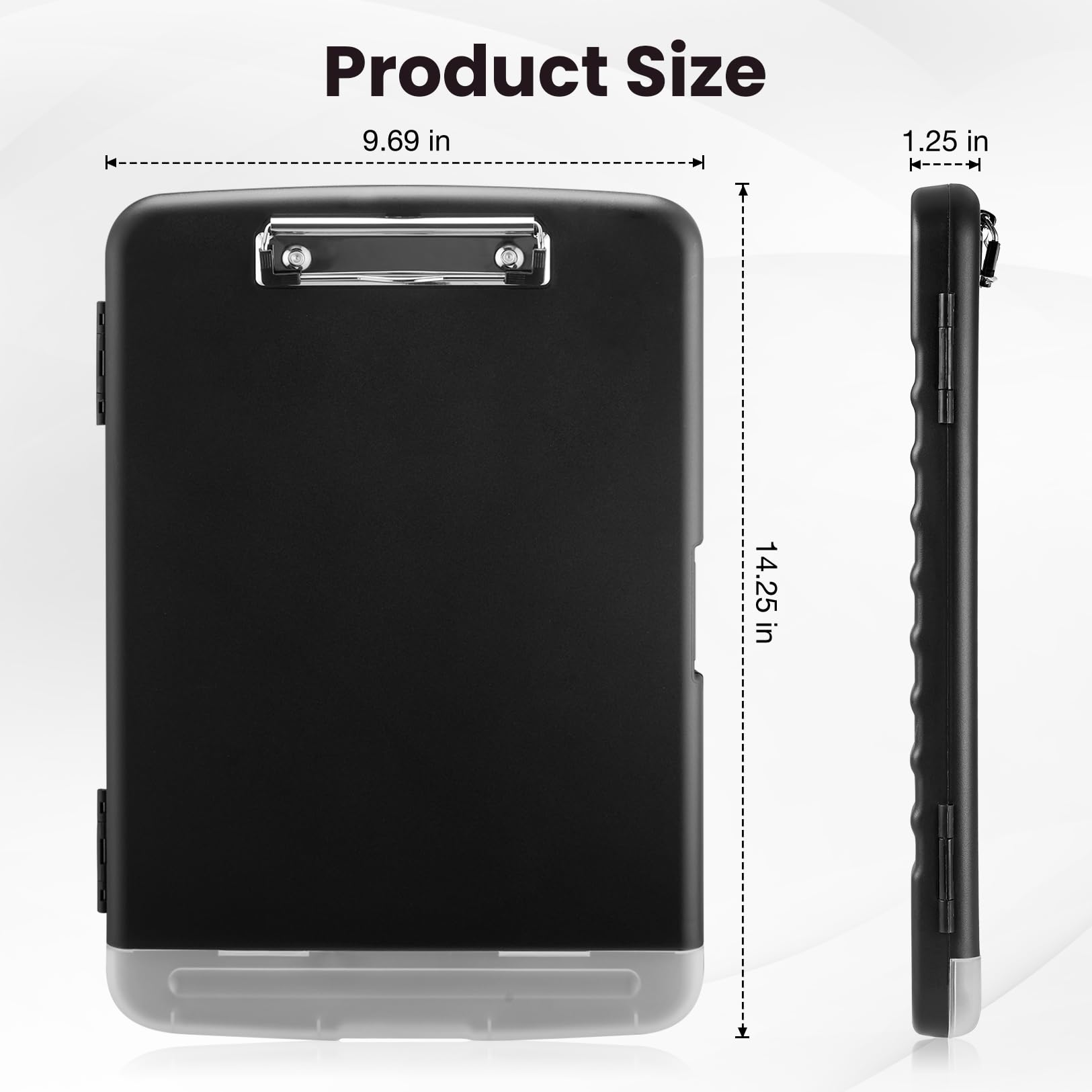 Sooez Clipboard with Storage, Clip Board 8.5 x 11 with Pen Holder, Plastic Organization Case Box for Letter Legal A4 Size Paper, Low Profile Clip, Nurses Teachers Must Haves, School & Office Supplies