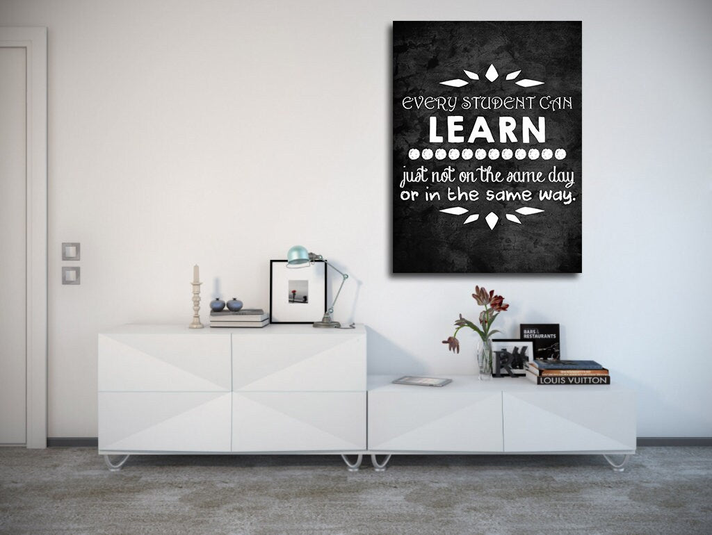 Classroom Decor, Every Student Can Learn Canvas Wall Art, Student Art, Teacher Gift, School Class Art, Teacher Motivational Art