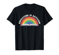 Educating Is Activism Rainbow Teacher T-Shirt - Minimalist Print Unisex