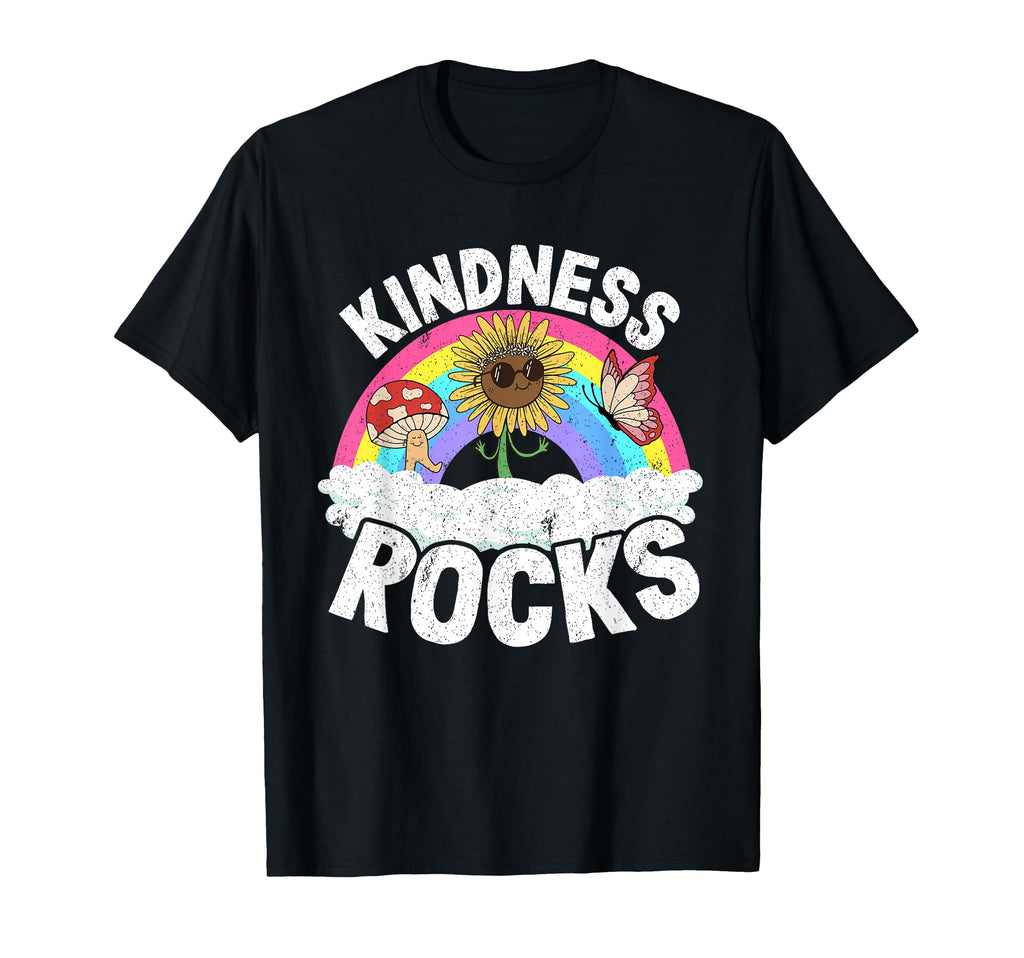 Anti Bullying Hippie Teacher Rainbow T-Shirt - Casual Everyday Wear Unisex