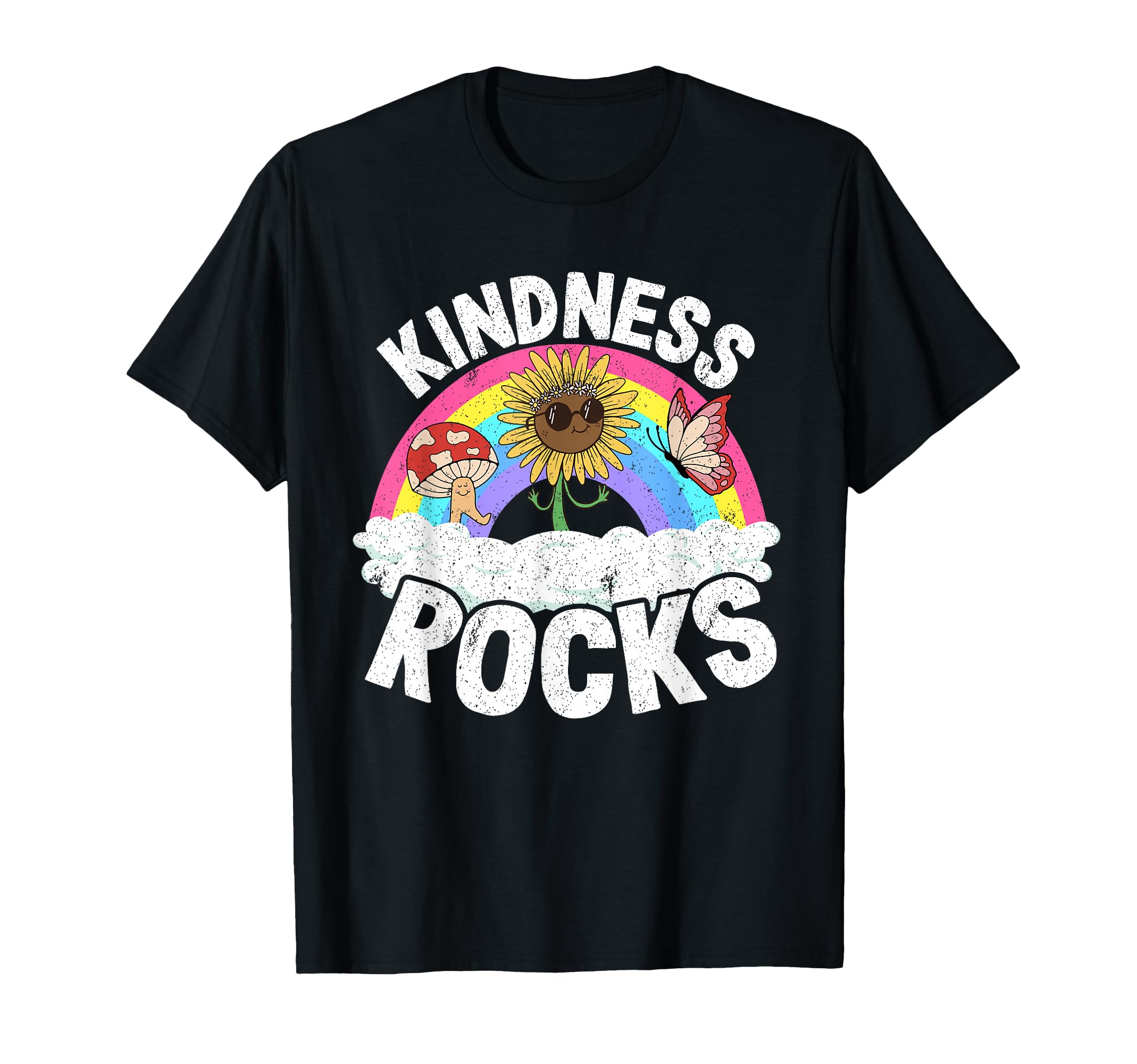 Anti Bullying Hippie Teacher Rainbow T-Shirt - Casual Everyday Wear Unisex