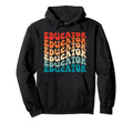 Groovy 70S Educator Teacher Funny Boho Hoodie - Novelty Apparel Men Women