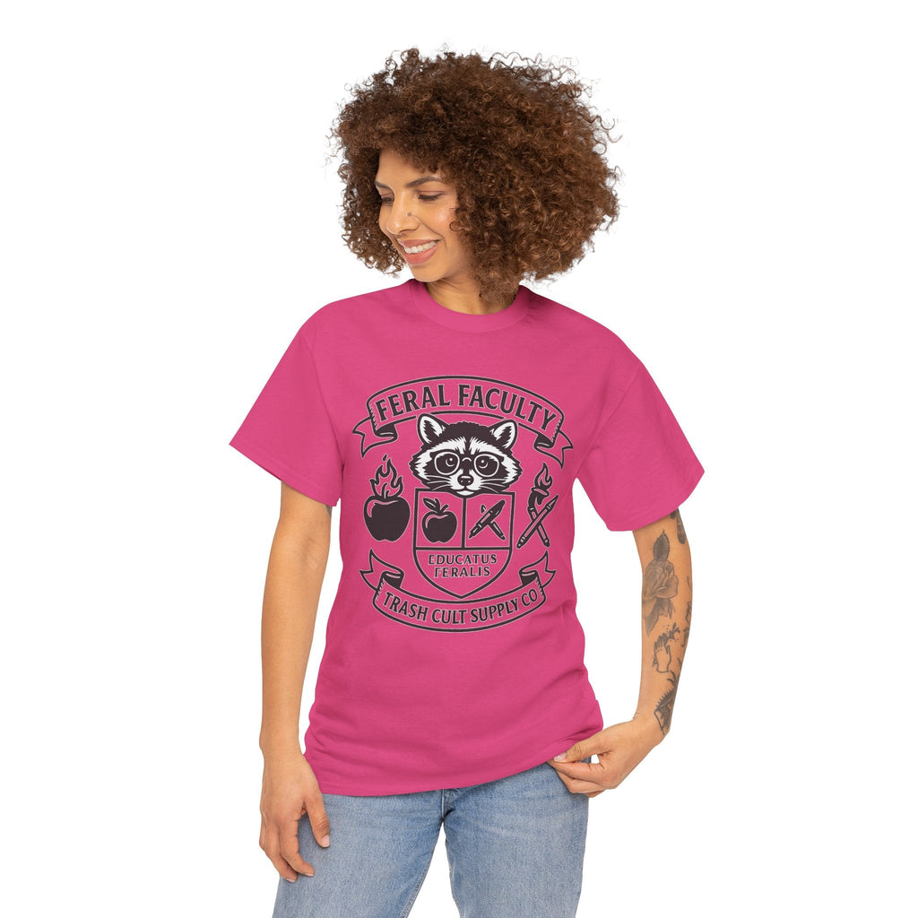Feral Faculty Tee, Fun Teacher Shirt, Animal Lover Gift, Cool Graphic Tee, Casual Everyday Wear, Unisex Cotton T-Shirt