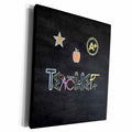 3dRose Image of Teacher Spelled, School Supplies, Blackboard... - Museum Grade Canvas Wrap (cw_334038)