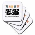 3dRose 3dRose - Rosette - Retired - Retired Teacher Let The Recess Begin - Coasters (cst-369587)