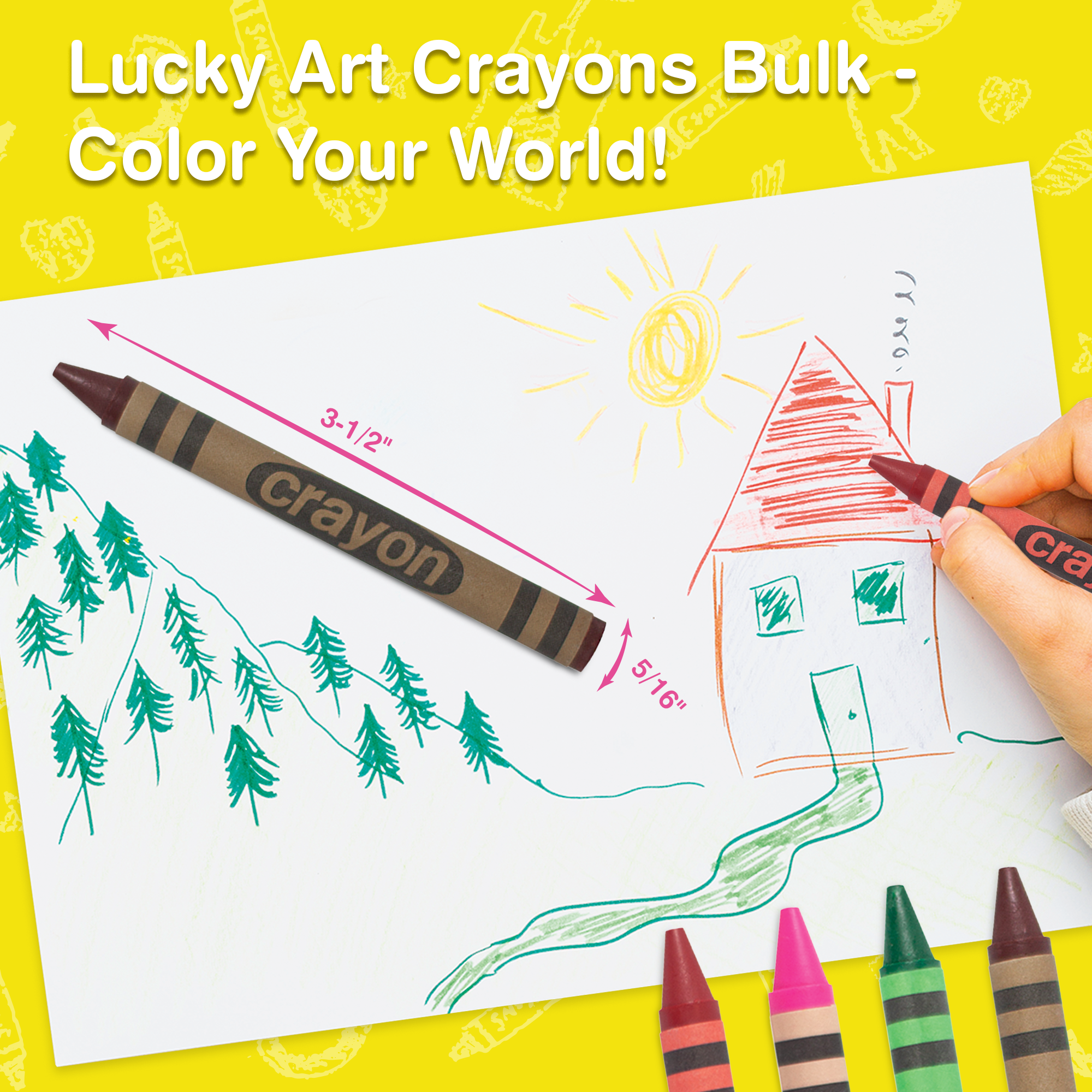 80-Pack Brown Crayons Bulk – Standard Size, Non-Toxic, Classroom & Party Supply