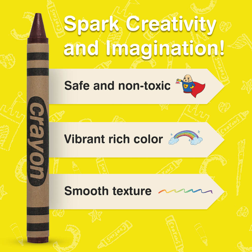 80-Pack Brown Crayons Bulk – Standard Size, Non-Toxic, Classroom & Party Supply