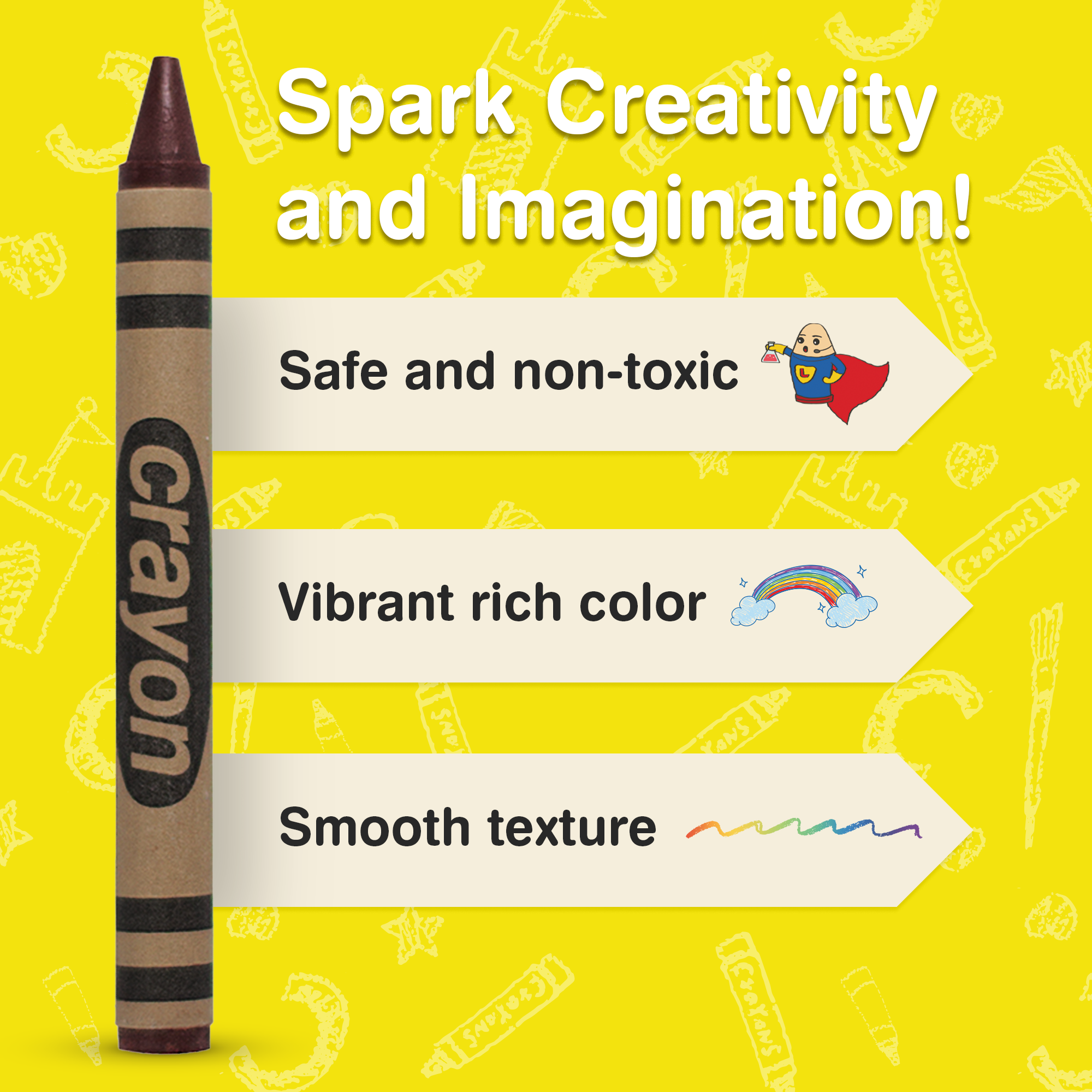 80-Pack Brown Crayons Bulk – Standard Size, Non-Toxic, Classroom & Party Supply