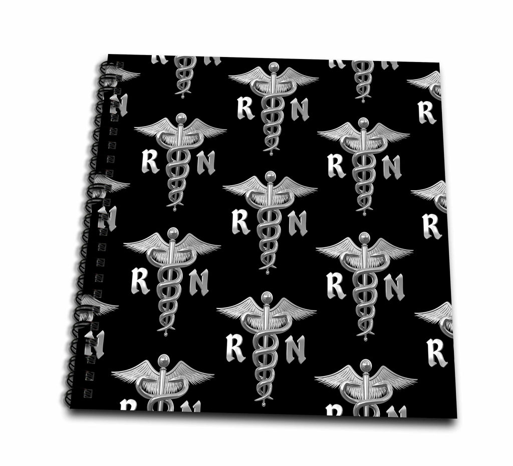 3dRose Caduceus pattern for Registered Nurses students or teachers. - Drawing Books (db_352298)