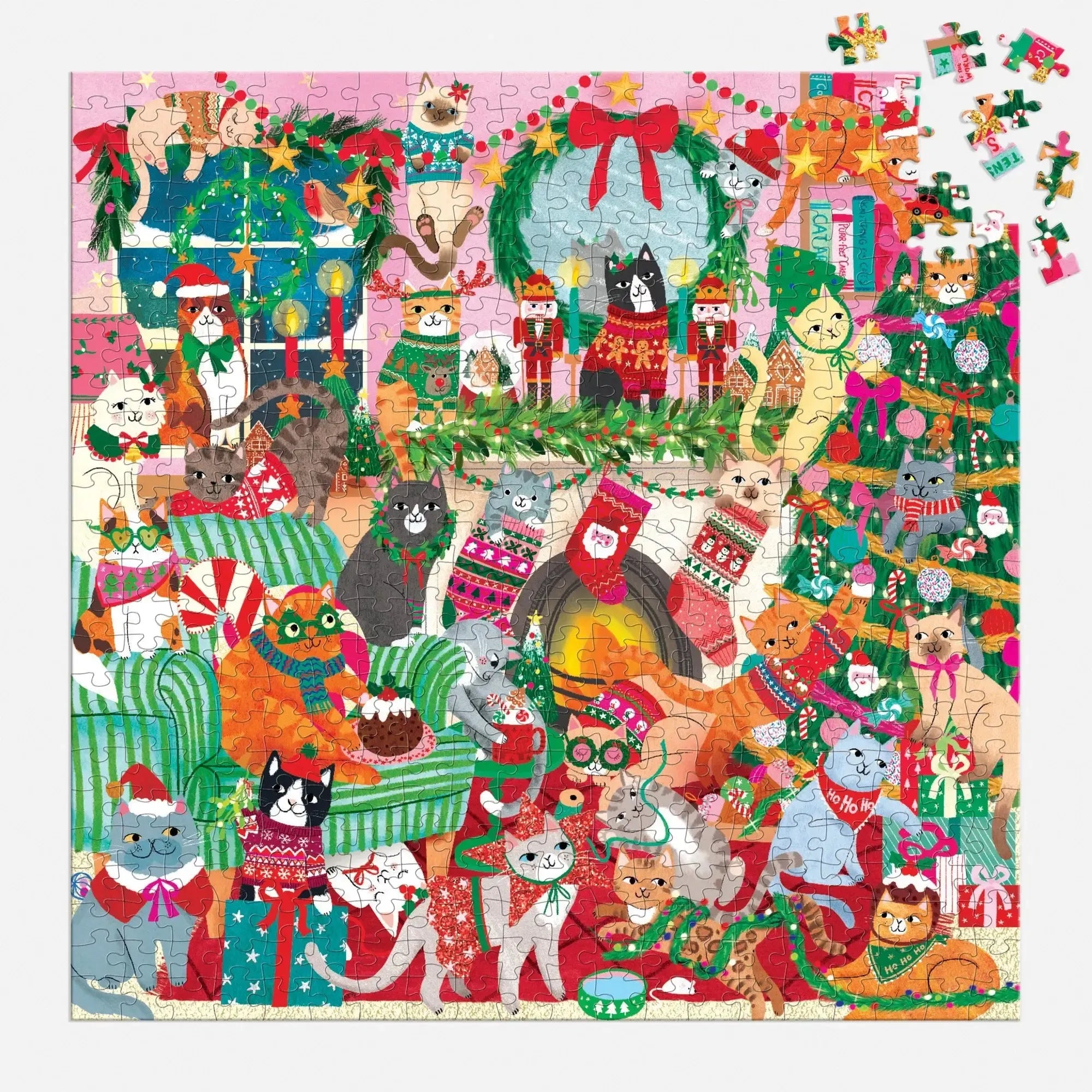 Merry Catmas 500 Piece Jigsaw Puzzle Mudpuppy