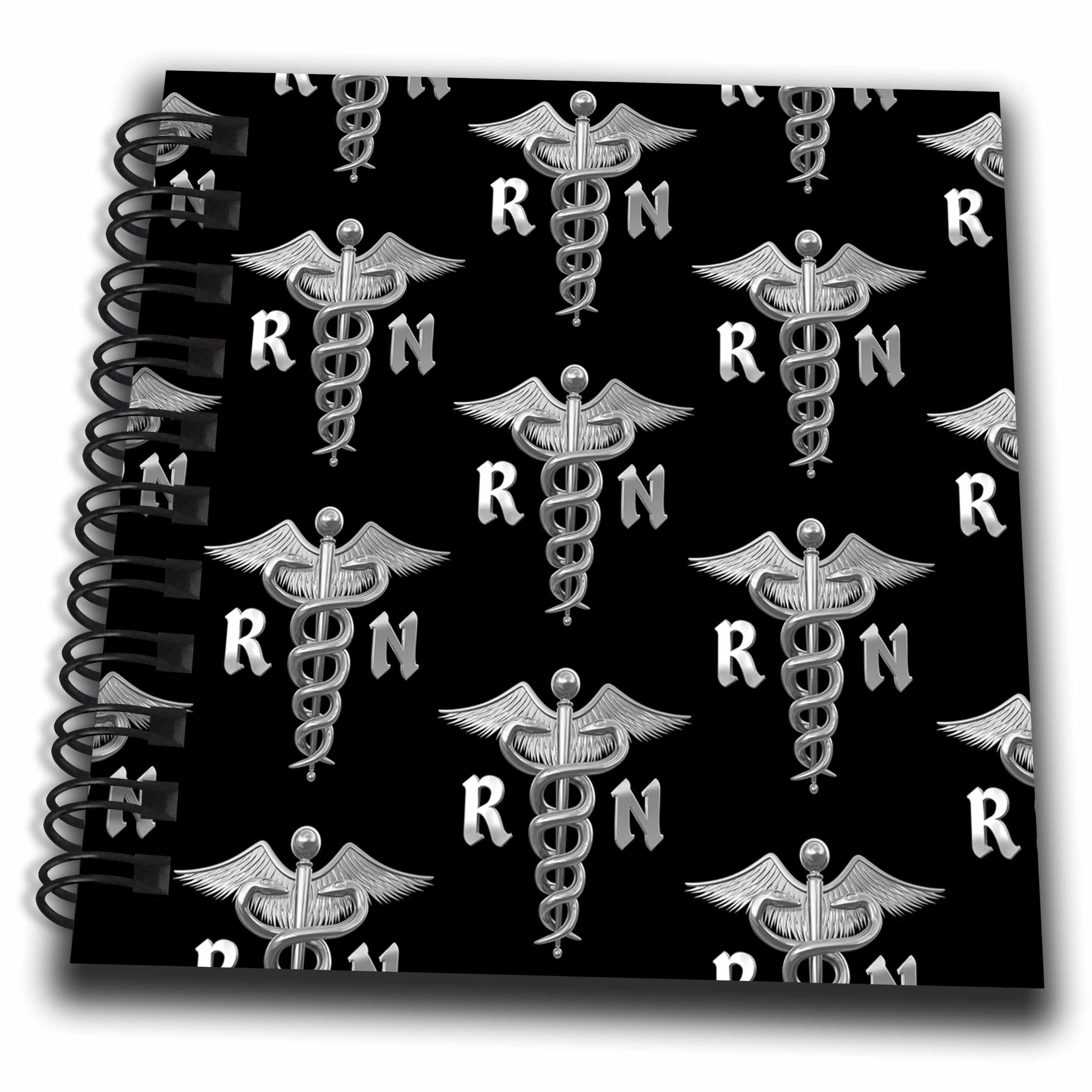 3dRose Caduceus pattern for Registered Nurses students or teachers. - Drawing Books (db_352298)