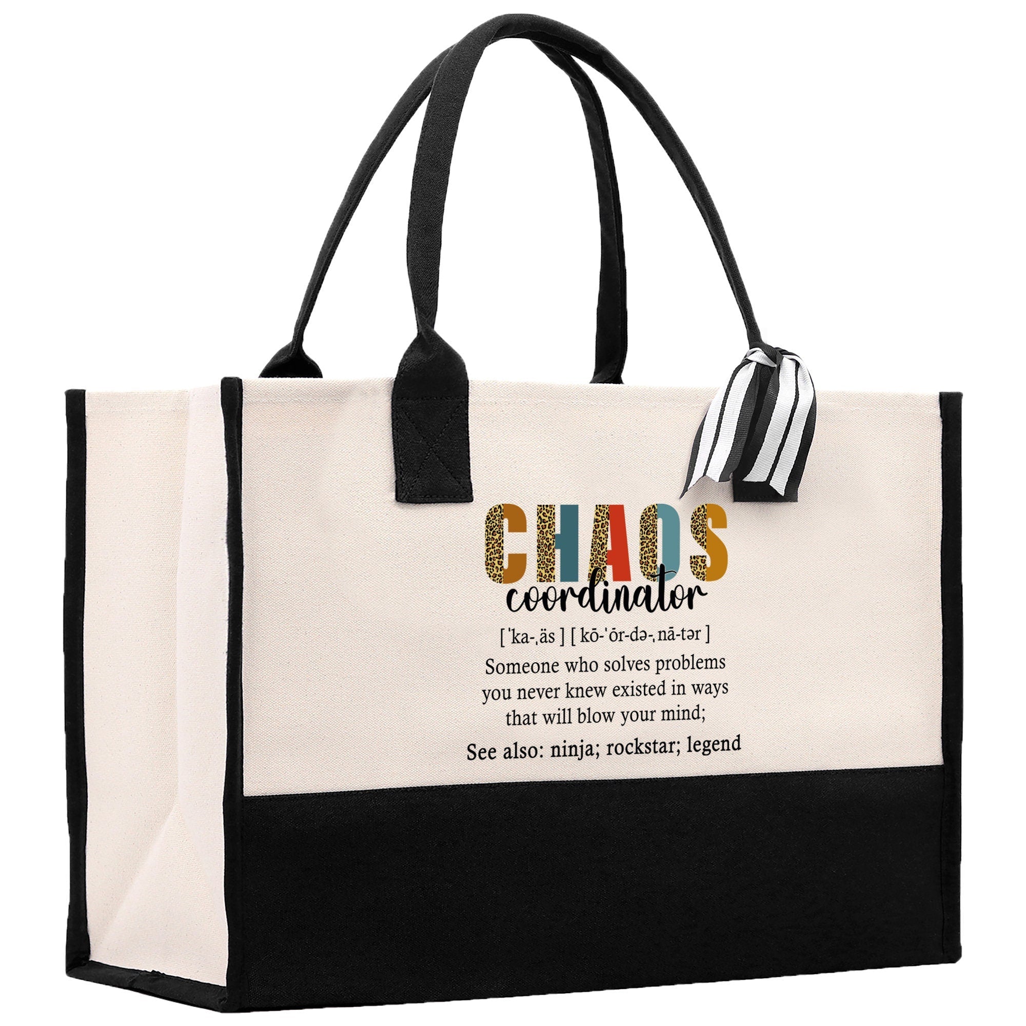 Chaos Coordinator Cotton Canvas Tote Bag Teacher Birthday Tote Bag Teacher Retirement Gift Administrative Professionals Day Gift