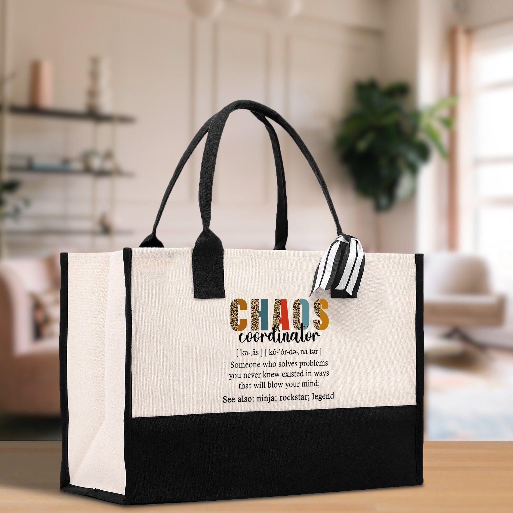Chaos Coordinator Cotton Canvas Tote Bag Teacher Birthday Tote Bag Teacher Retirement Gift Administrative Professionals Day Gift