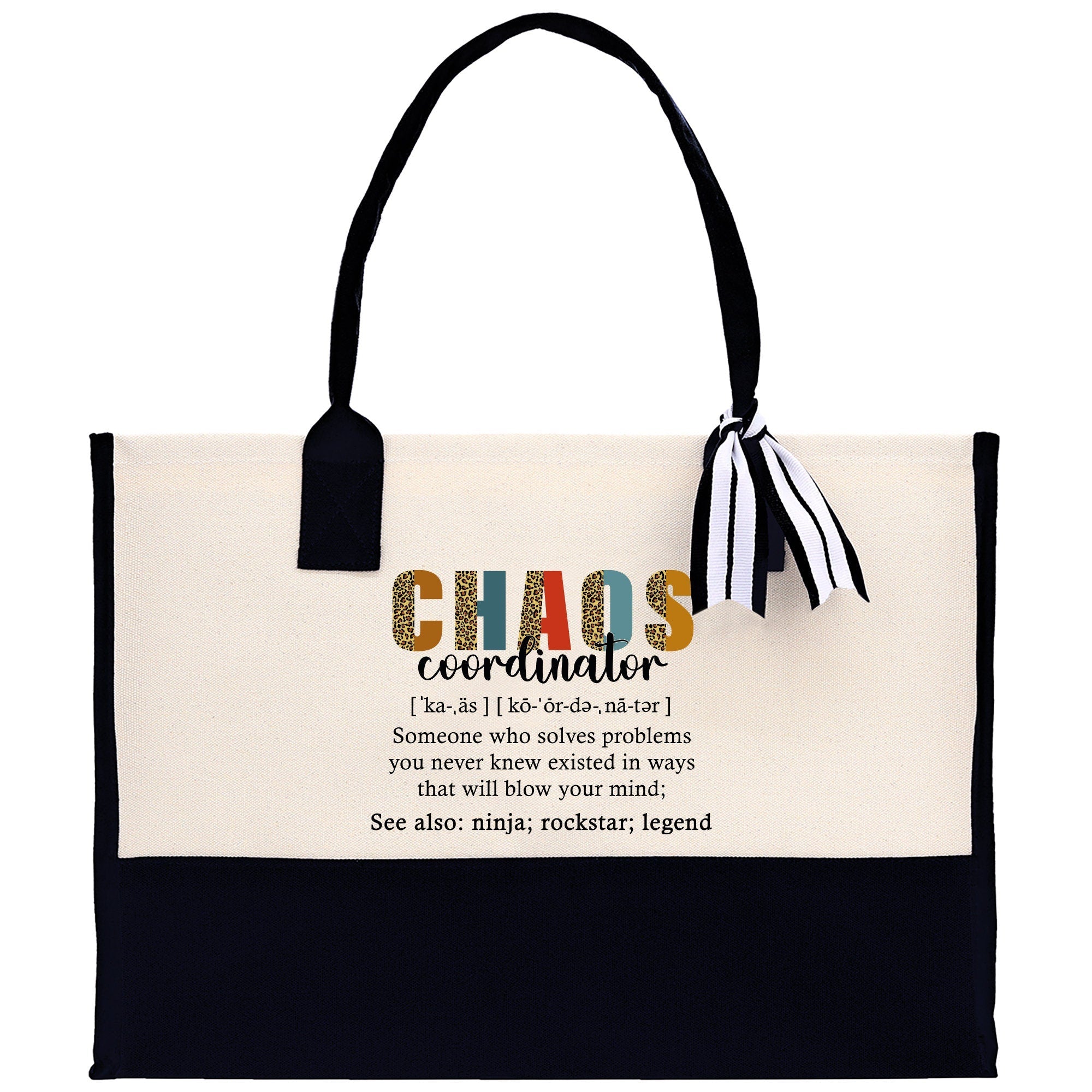 Chaos Coordinator Cotton Canvas Tote Bag Teacher Birthday Tote Bag Teacher Retirement Gift Administrative Professionals Day Gift