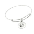 Love Inspire Teach Bracelet Stainless Steel Adjustable Bangle With 19mm Charm Teacher Appreciation Gift Inspirational Jewelry For Her