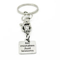 No Mistakes Just Lessons Keychain Inspirational Stainless Steel Engraved Charm Motivational Gift For Students Teachers Friends